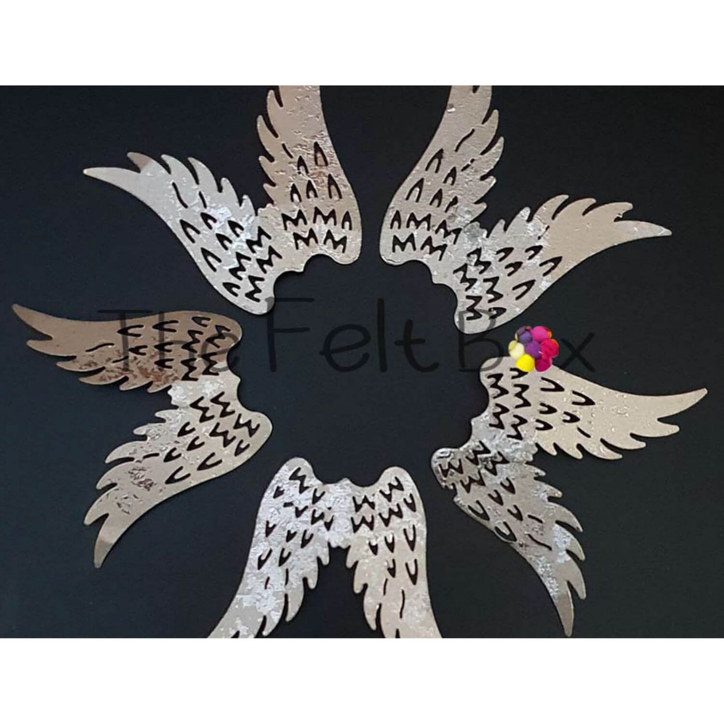 Metal Angel Wings Needle Felting Accessory in Silver Colour- Pack of 5