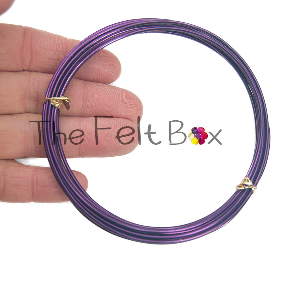 Armature Wire Needle Felting Rigid Strong Aluminium Craft Wire Purple 1.5mm 3m